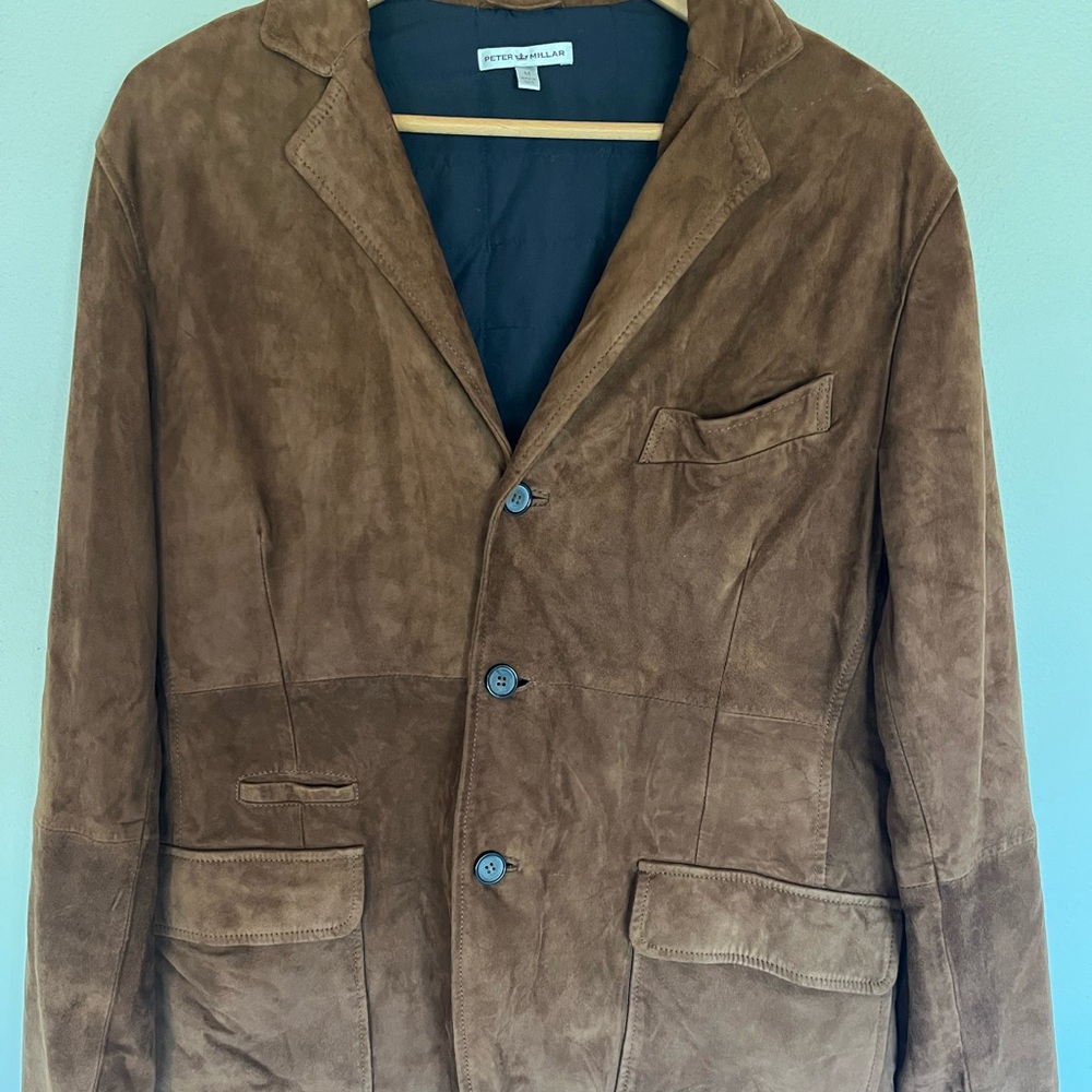 Peter Millar Brown Suede Blazer Jacket Mens Medium